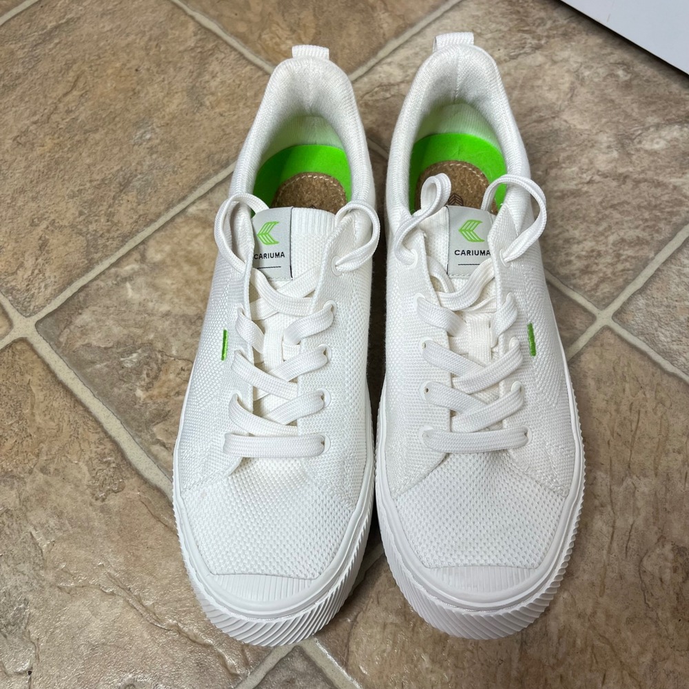 Cariuma IBI Low Off White Bamboo Knit Sneakers Women 8.5 Men 7 - Picture 2 of 10